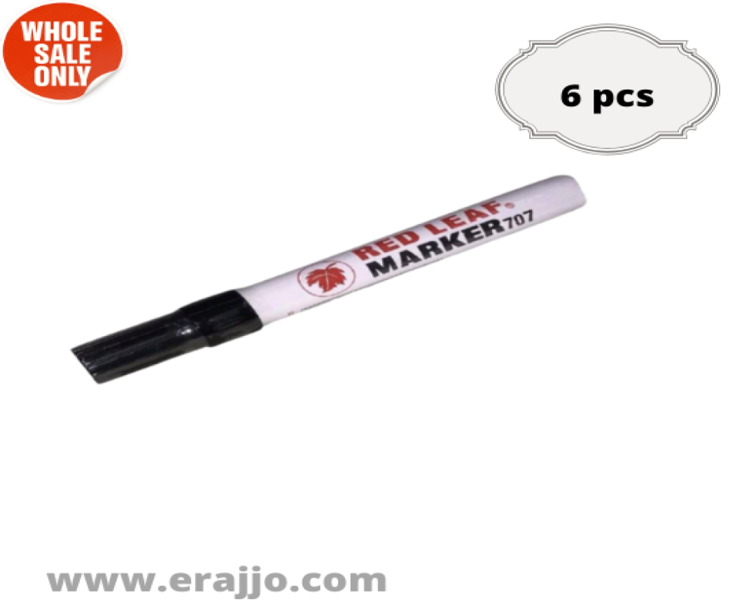 Red Leaf Permanent Marker Black 6 pcs
